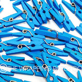 WOODEN MINI PEGS BLUE