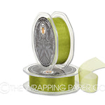 Avocado 25mm cut edge organza ribbon