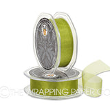 Avocado 25mm cut edge organza ribbon