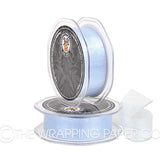 Baby blue 25mm cut edge organza ribbon