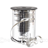 Metallic silver curling ribbon