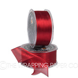 ORGANZA METALLIC WIRED EDGE RED