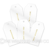 TAG FOIL WHITE GLOSS GOLD MESSAGE