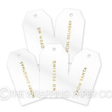 TAG FOIL WHITE GLOSS GOLD XMAS MESSAGE