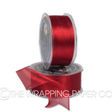 ORGANZA METALLIC WIRED EDGE RED
