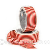 38 GROSGRAIN STRIPE  CREAM RED
