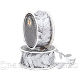 SATIN LEAF RIBBON SILVER