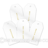 TAG FOIL WHITE GLOSS GOLD MESSAGE