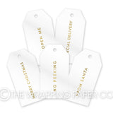 TAG FOIL WHITE GLOSS GOLD XMAS MESSAGE