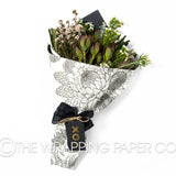 PACK & WRAP PAPER BLACK FLOWER TRIBE