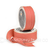 38 GROSGRAIN STRIPE  CREAM RED