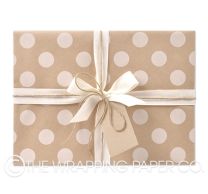 large white dot on kraft wrapping paper