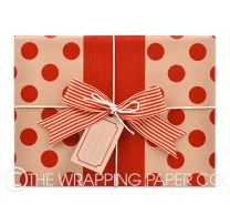 large red dot kraft wrapping paper