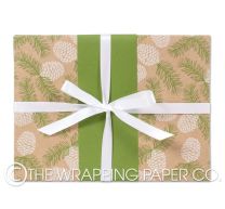 pine cones kraft christmas wrapping paper