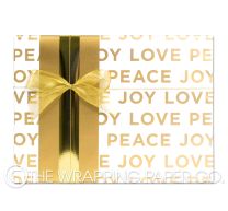 peace love joy gold christmas wrapping paper