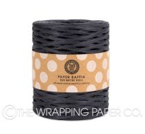 PAPER RAFFIA ROLL BLACK 200 MTRS