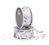 SATIN LEAF RIBBON SILVER